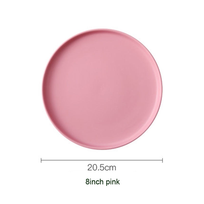 Round Solid Dinner Plates Matte Ceramic Flat Steak Trays Beef Spaghetti Dishware Tableware Dessert Salad Kitchen Tablewears