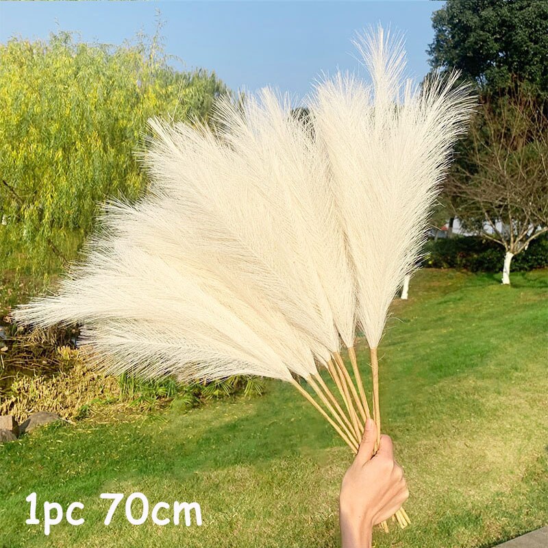 70-120cm Artificial Pampas Grass Branch Fake Bulrush Fake Plant Flowers Reed Pantas Wedding Party Home Decoration DIY Bouquet