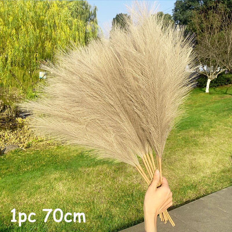 70-120cm Artificial Pampas Grass Branch Fake Bulrush Fake Plant Flowers Reed Pantas Wedding Party Home Decoration DIY Bouquet