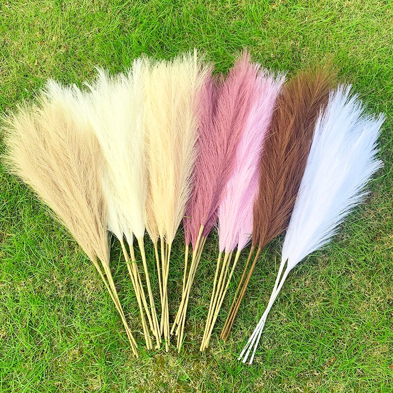 70-120cm Artificial Pampas Grass Branch Fake Bulrush Fake Plant Flowers Reed Pantas Wedding Party Home Decoration DIY Bouquet