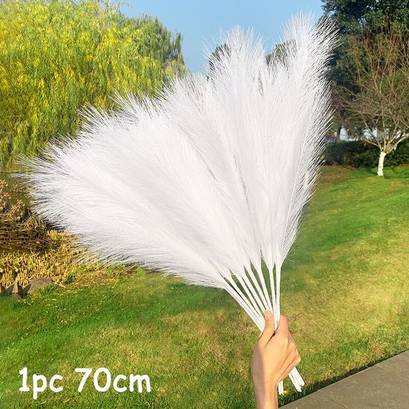 70-120cm Artificial Pampas Grass Branch Fake Bulrush Fake Plant Flowers Reed Pantas Wedding Party Home Decoration DIY Bouquet