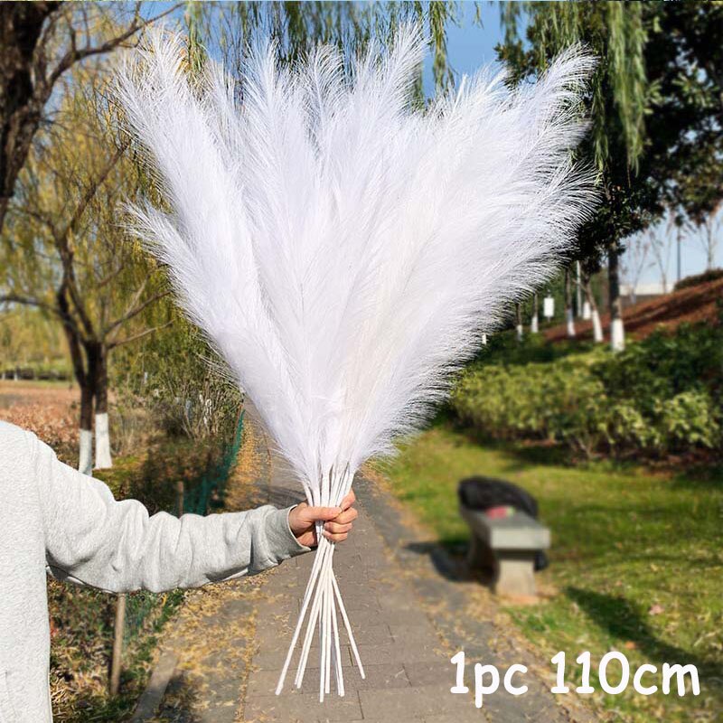70-120cm Artificial Pampas Grass Branch Fake Bulrush Fake Plant Flowers Reed Pantas Wedding Party Home Decoration DIY Bouquet