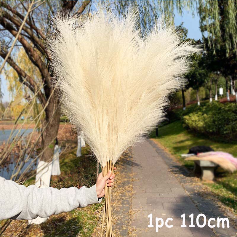 70-120cm Artificial Pampas Grass Branch Fake Bulrush Fake Plant Flowers Reed Pantas Wedding Party Home Decoration DIY Bouquet