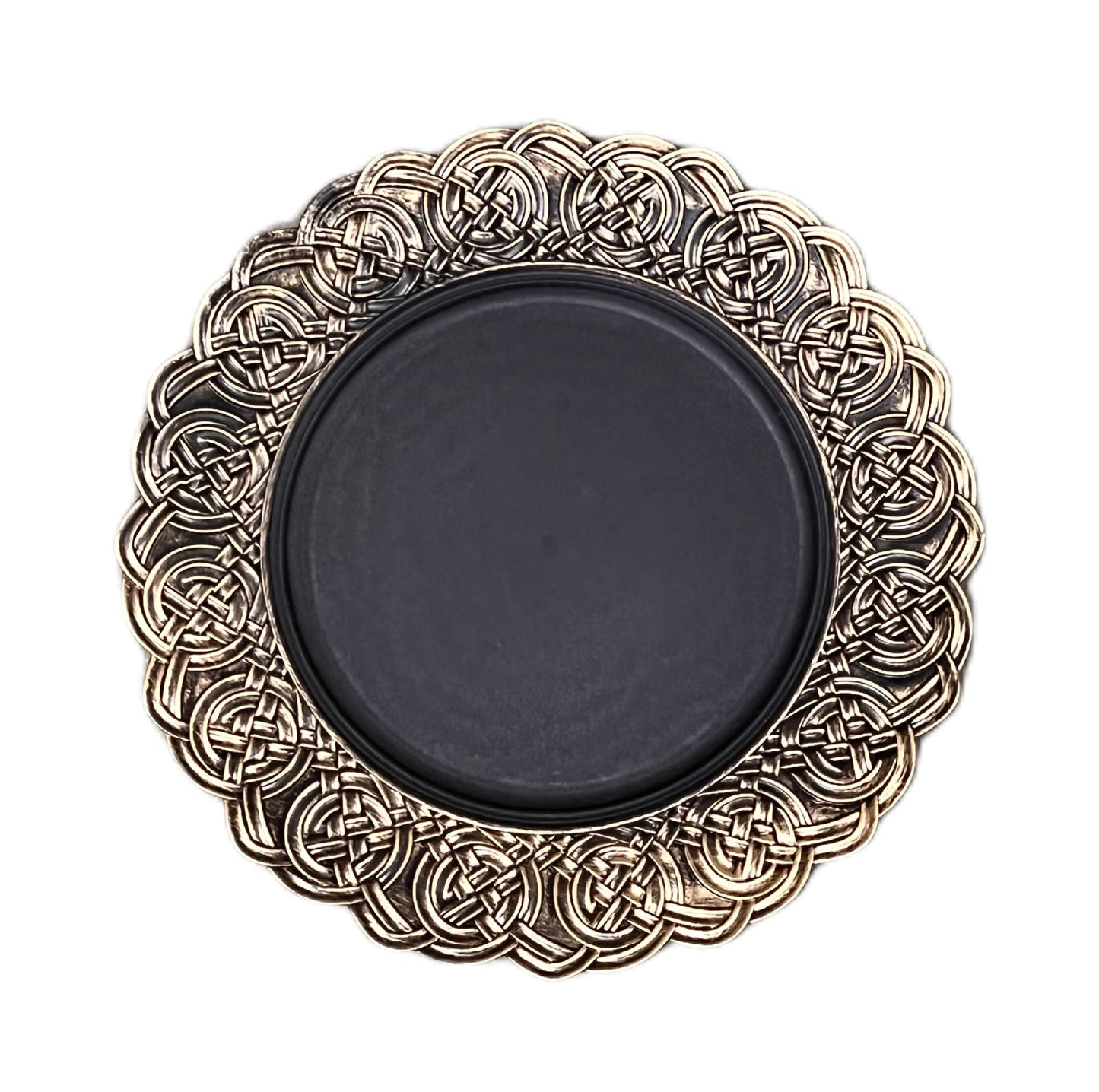 Uniquelina 13-Inch Charger Plates ,Gold Textured Rim, for Elegant Dining - Ideal for Weddings and Formal Events