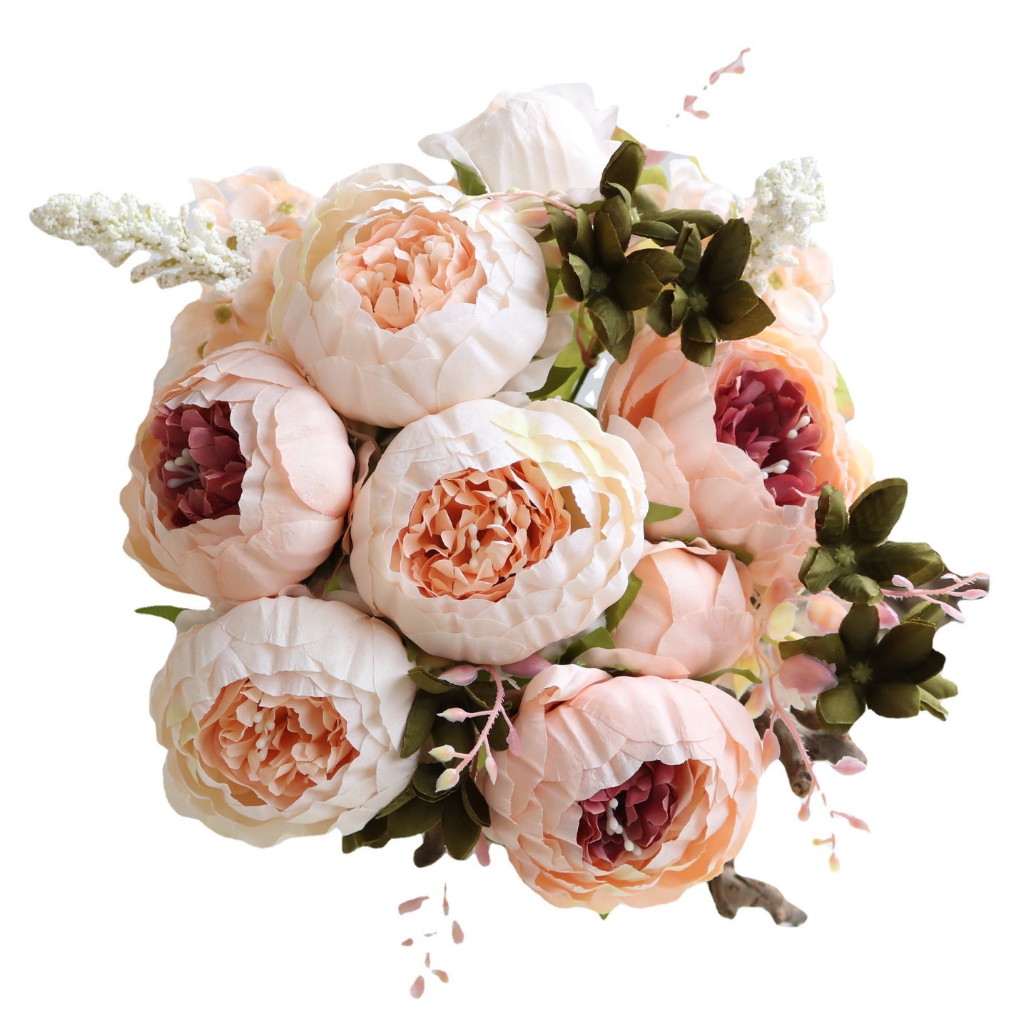 Uniquelina – Bouquet de pivoines artificielles en soie, 1 lot, accessoires de décoration pour la maison, fausses plantes pour fête de mariage, DIY