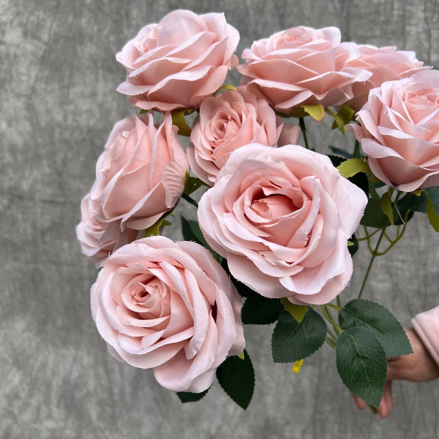 Uniquelina Artificial Rose and Flower Bouquets 9 Bunches Fake Summer Flowers Outdoor Greenery Decor for Wedding Home Office-Orange