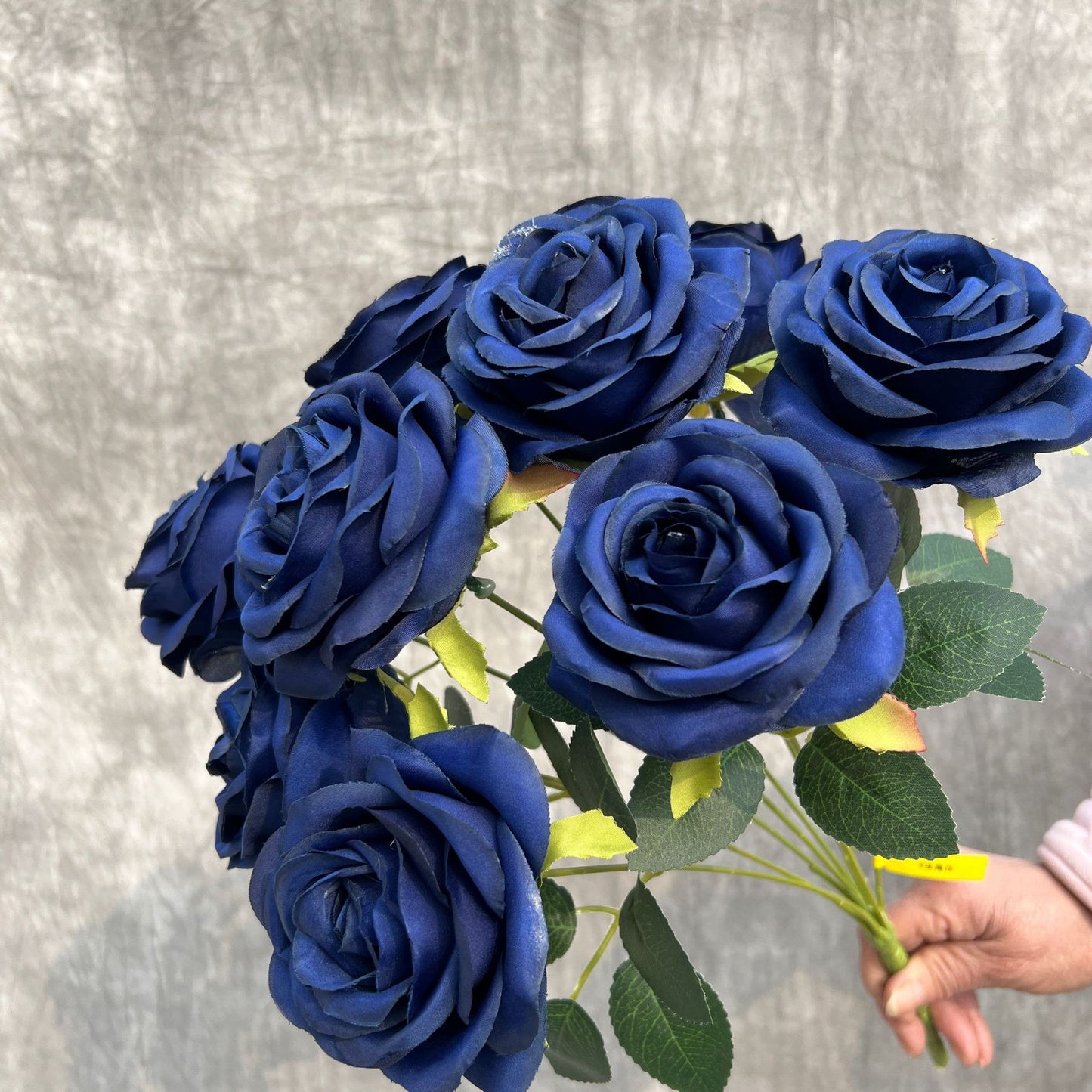 Uniquelina Artificial Rose and Flower Bouquets 9 Bunches Fake Summer Flowers Outdoor Greenery Decor for Wedding Home Office-Orange