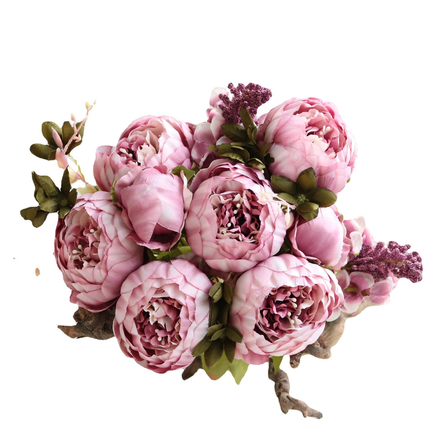 Uniquelina – Bouquet de pivoines artificielles en soie, 1 lot, accessoires de décoration pour la maison, fausses plantes pour fête de mariage, DIY