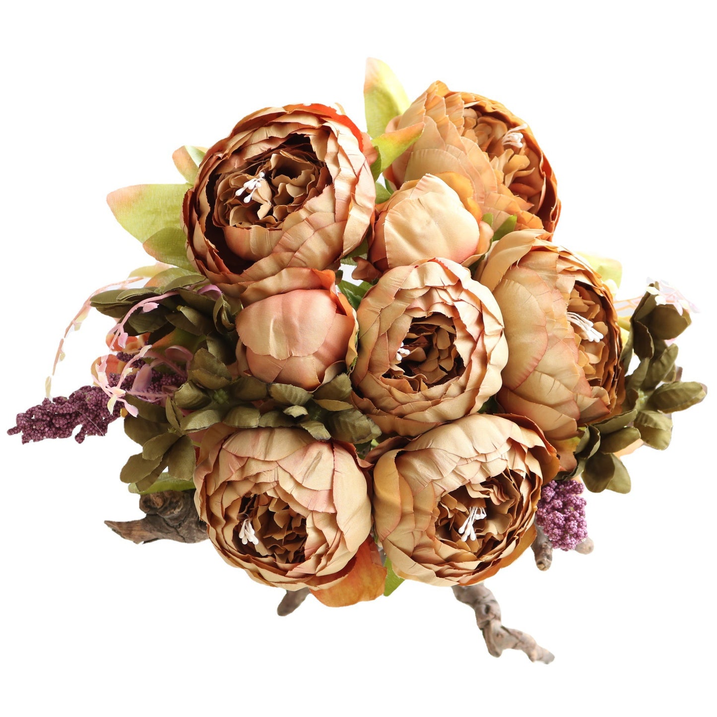 Uniquelina – Bouquet de pivoines artificielles en soie, 1 lot, accessoires de décoration pour la maison, fausses plantes pour fête de mariage, DIY