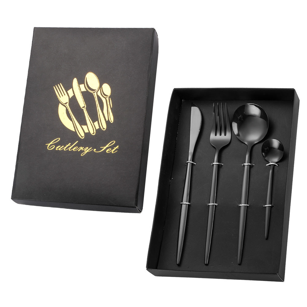 Tablewellware Golden Cutlery Fork Spoon Knife Set Golden Tableware Stainless Steel Cutlery Golden Fork Spoon Dinnerware Set