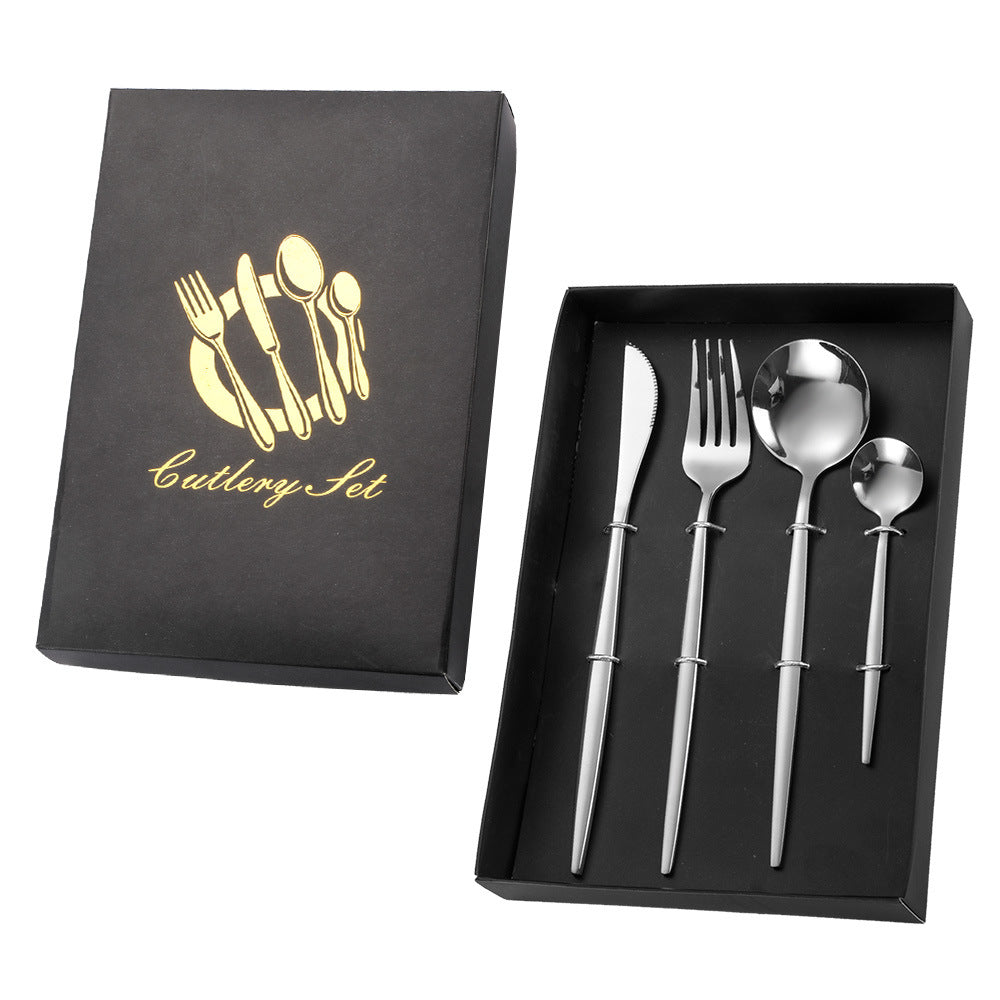 Tablewellware Golden Cutlery Fork Spoon Knife Set Golden Tableware Stainless Steel Cutlery Golden Fork Spoon Dinnerware Set