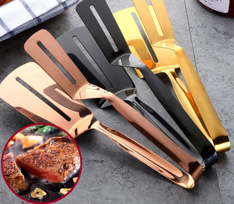 1Pc Ibikoresho byo gutekesha Tong Tong Zahabu Umugati Clip Grill Ibikoresho byo mu gikoni Tongs Igikomeye kitagira umuyonga Ibyokurya Guteka Gukoresha Utensil