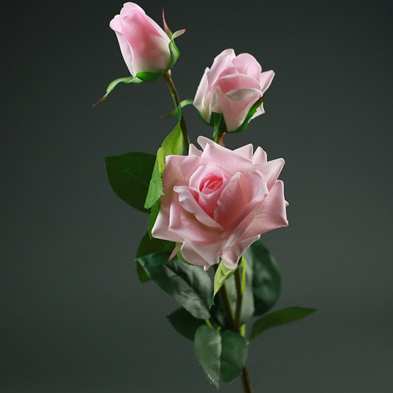 3 heads Artificial Real Touch Rose Flowers Decoration Fresh rose Artificial Flowers latex roses for wedding bouquet decoration