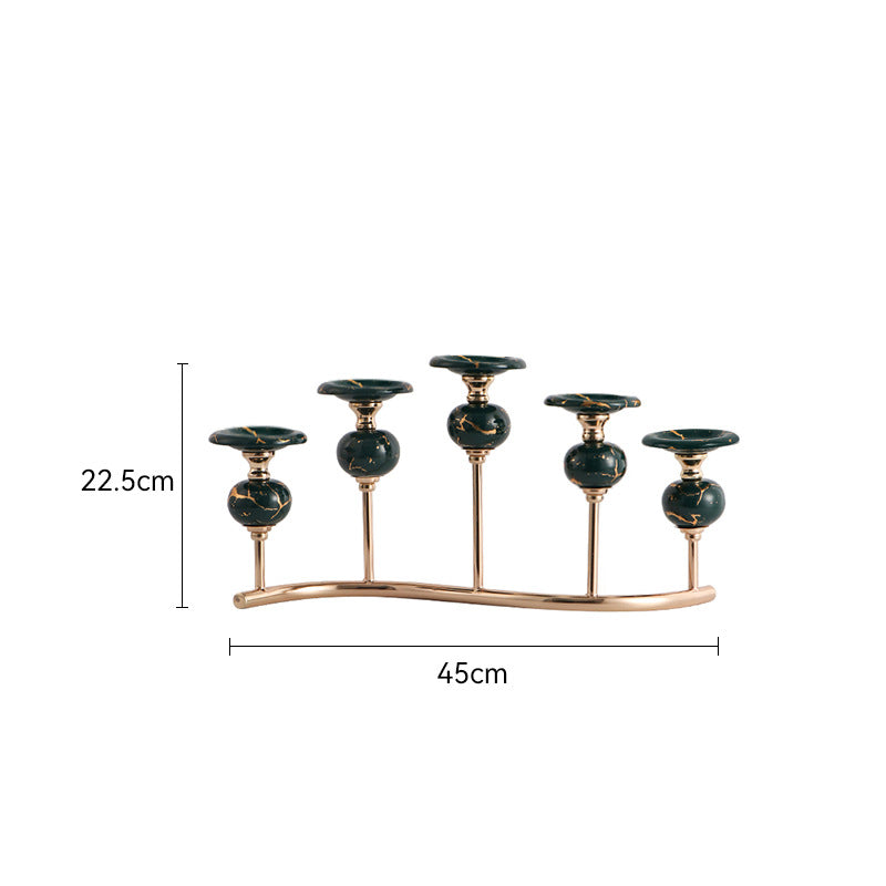 Bougeoir candélabre en fer : candélabre en métal, pièce maîtresse, support pour bougies piliers (candélabre 5)