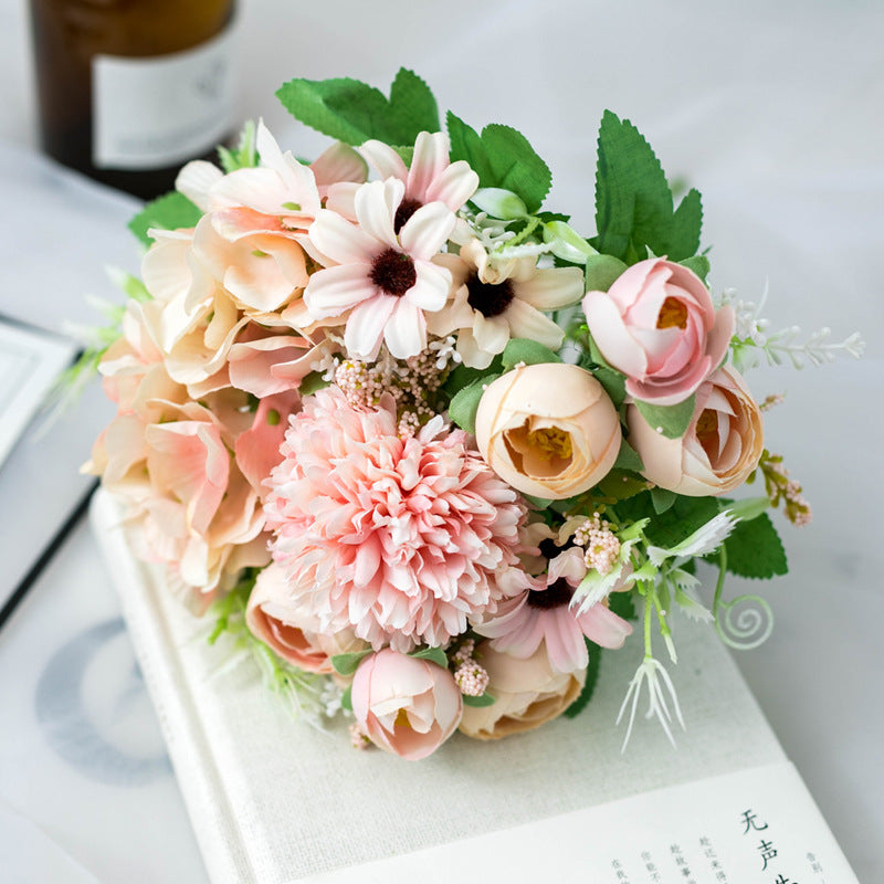 Pink Silk Peony Artificial Flowers Rose Wedding Home  Decor High Quality Big Bouquet Foam Accessories Craft White Fake Flower