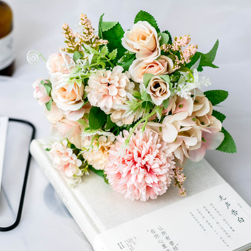 Pink Silk Peony Artificial Flowers Rose Wedding Home  Decor High Quality Big Bouquet Foam Accessories Craft White Fake Flower