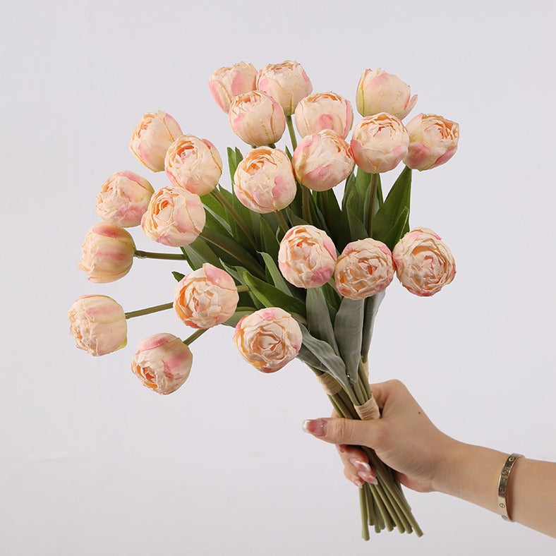 Uniquelina 7heads luxury simulation letters Tulip Room Decoration  wedding  decoration Hand bouquet