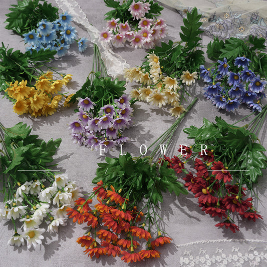 Uniquelina High Quality Single Artificial Ball Chrysanthemum Silk Chrysanthemum with Flocking Stems Flowers for Decoration