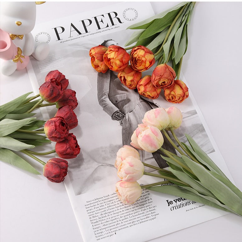 Uniquelina 7heads luxury simulation letters Tulip Room Decoration  wedding  decoration Hand bouquet