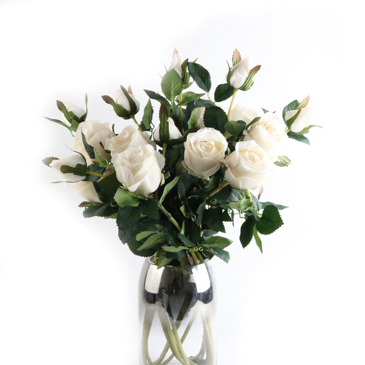 Uniquelina Artificial Flower in Pot Rose Flowers Fake Flower Artificial Flowers with Ceramics Vase Decoration for Table Home Office Wedding Table