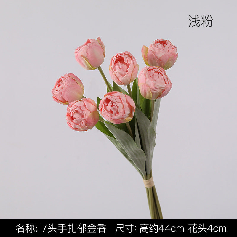 Uniquelina 7heads luxury simulation letters Tulip Room Decoration  wedding  decoration Hand bouquet