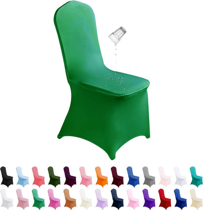 Waterproof Spandex Chair Cover 50PCS, Stretch Dining Chair Covers, Polyester Outdoor Chair Covers, Protector Stretch Chair Cover for Party Universal, Banquet, Wedding Event, Hotel(White)