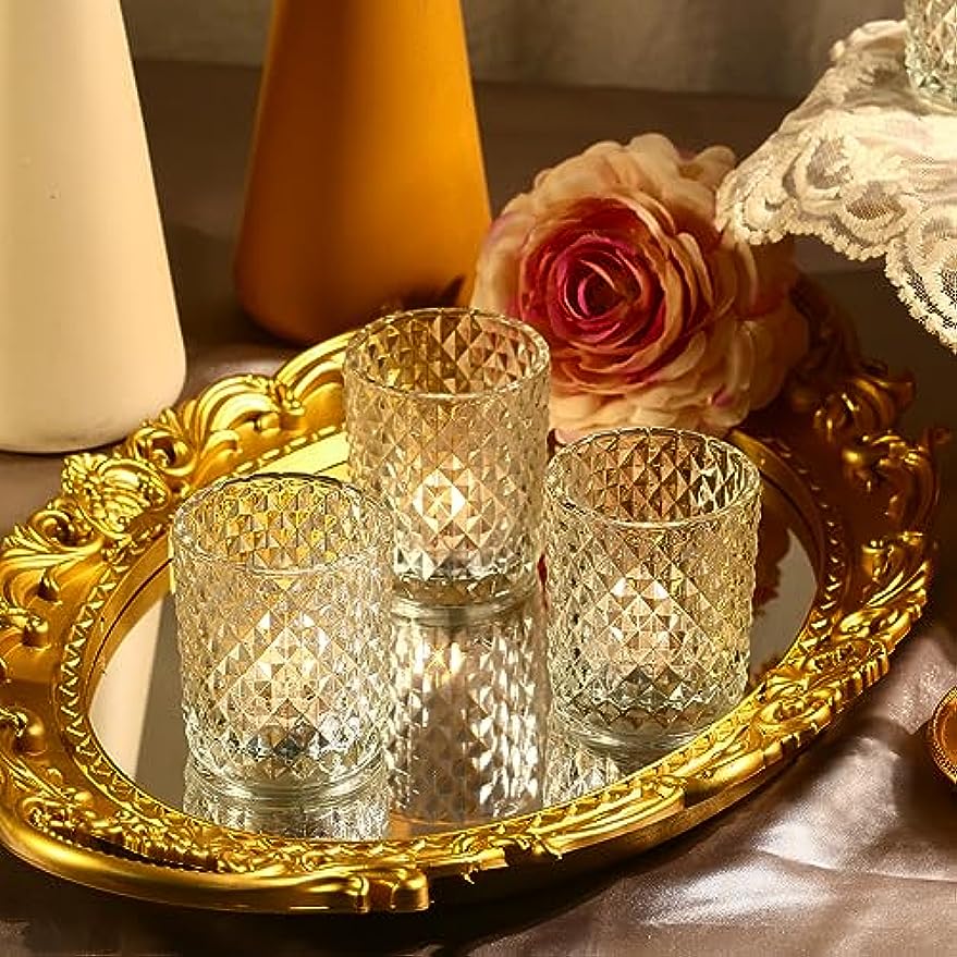 Lot de 24 bougeoirs votifs en verre transparent pour centres de table de fête de mariage, bougeoirs en vrac pour fête prénatale, anniversaire, décoration de la maison 