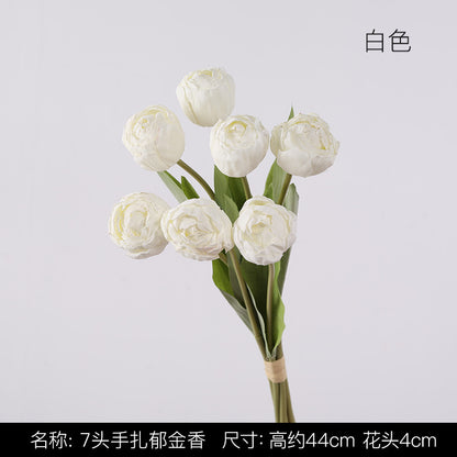 Uniquelina 7heads luxury simulation letters Tulip Room Decoration  wedding  decoration Hand bouquet
