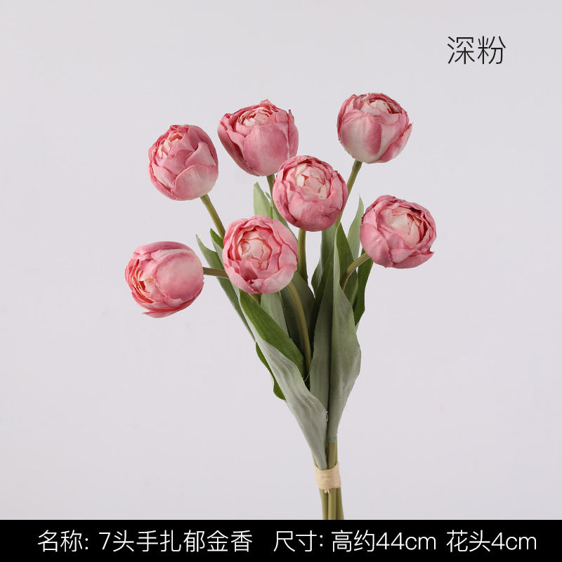 Uniquelina 7heads luxury simulation letters Tulip Room Decoration  wedding  decoration Hand bouquet