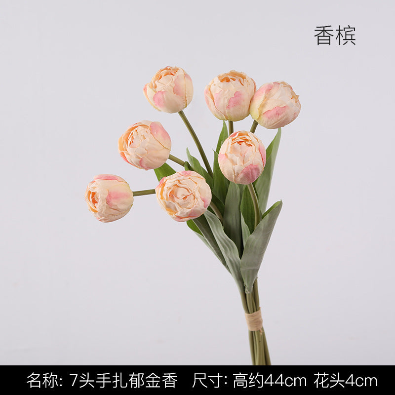 Uniquelina 7heads luxury simulation letters Tulip Room Decoration  wedding  decoration Hand bouquet