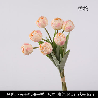 Uniquelina 7heads luxury simulation letters Tulip Room Decoration  wedding  decoration Hand bouquet