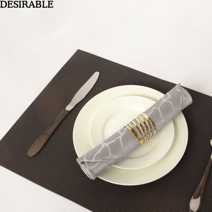 12Pcs/Set  Metal Napkin Rings Hotel Banquet Dinner Table Decoration Supplies Party Tableware Serviette Holder Gold Napkin Buckle