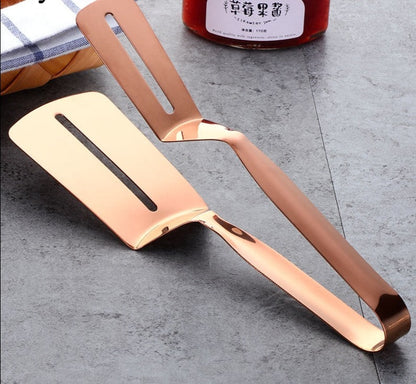 1Pc Cookware Steak Tong Gold Bread Clip Grill Accessory Kitchen Tongs Solid Stainless Steel Food Cooking Serving Utensil