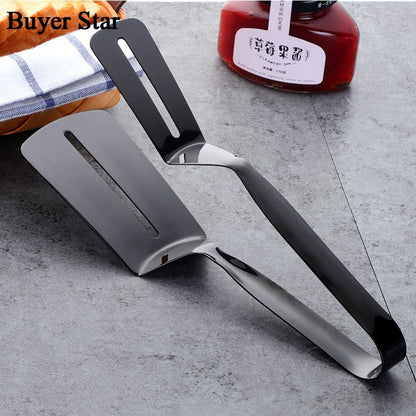 1Pc Cookware Steak Tong Gold Bread Clip Grill Accessory Kitchen Tongs Solid Stainless Steel Food Cooking Serving Utensil