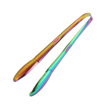 Gold Ice Tongs Stainless Steel BBQ Tong Food Serving Clever Salad Bread Meat Fruit Clamp Kitchen Clip Cooking Utensils