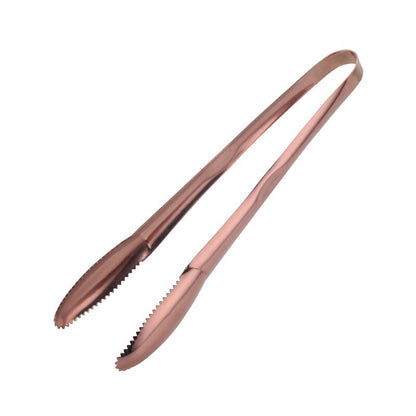 Gold Ice Tongs Stainless Steel BBQ Tong Food Serving Clever Salad Bread Meat Fruit Clamp Kitchen Clip Cooking Utensils