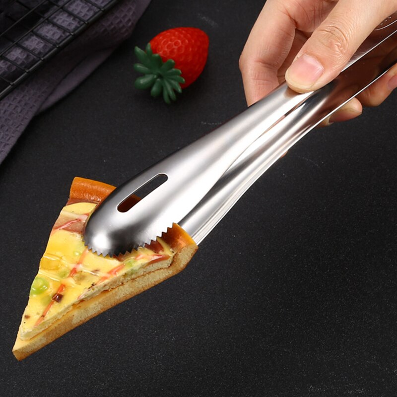 Stainless Steel Non-Slip Food Tongs BBQ Bread Salad Clip Steak Cooking Frying Spatula Buffet Serving Clamp Gadgets for Kitchen