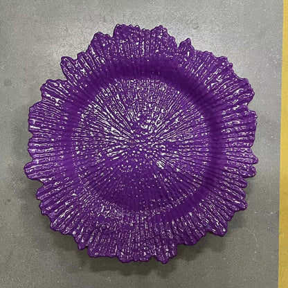 uniquelina wholesale 13inch Round plastic Rim Charger Plates Gold Round Reef gold plastic Charger Plates for Dinner,Wedding,Party,Event Decoration.