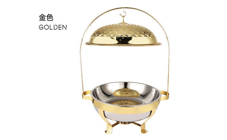 hotel Restaurant Buffet Server Catering Chaffing Luxury  Gold Stainless Steel Chafer Chafing Dish Buffet Set Food Warmer 9L