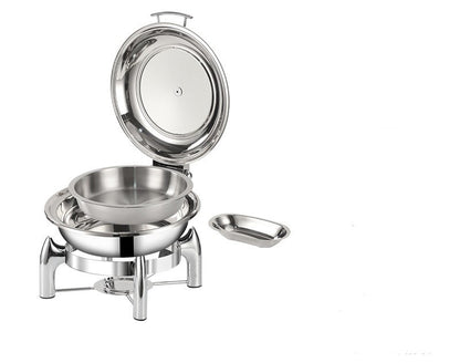  wholesale gold round stainless steel chafing dishes, 4.5–8L, in Abuja for hotels and events.