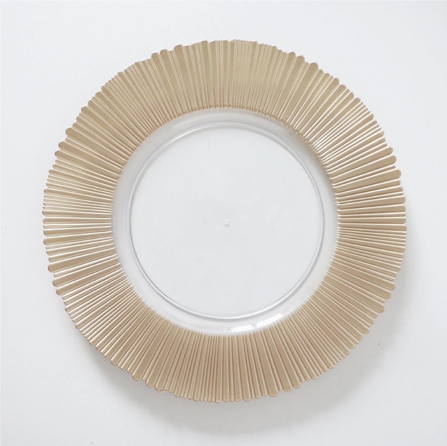 Uniquelina wholesale 13inch Round plastic Rim Charger Plates Gold Round Reef gold plastic Charger Plates for Dinner,Wedding,Party,Event Decoration.