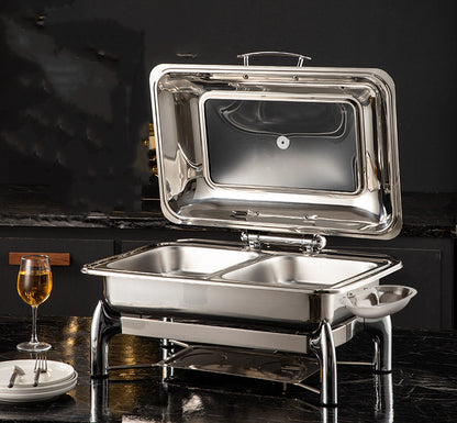  wholesale stainless steel chafing dishes with glass lids, square or round, 4.8L and 9L for events & hotel  in Abuja.