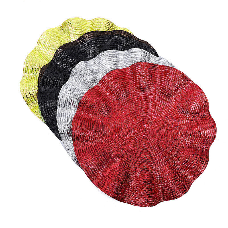 Uniquelina Table Mat Round Woven Placemats PP Waterproof Dining Non-Slip Napkin Disc Kitchen Decoration