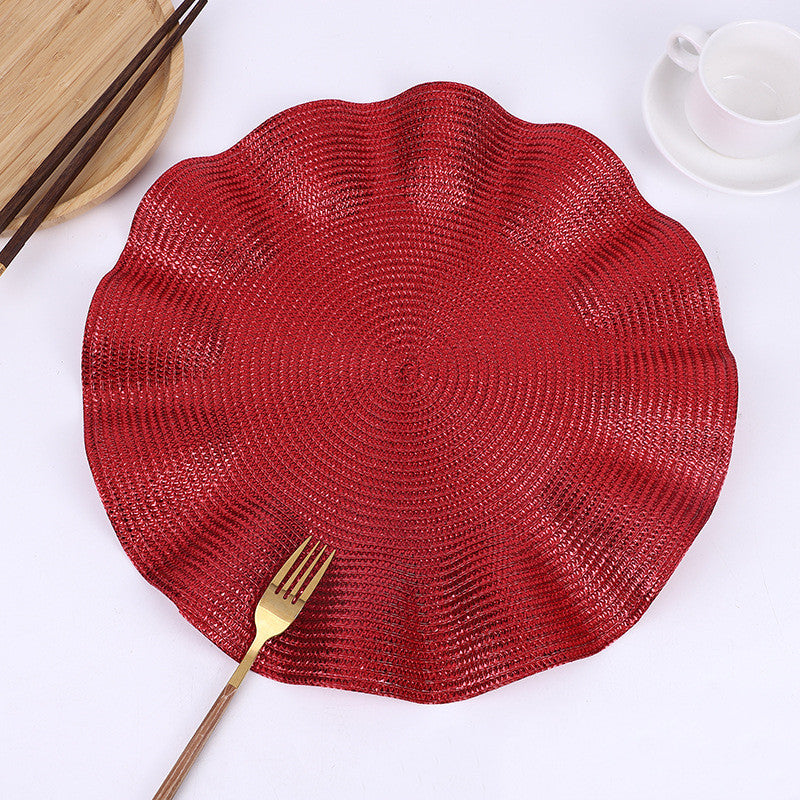 Uniquelina Table Mat Round Woven Placemats PP Waterproof Dining Non-Slip Napkin Disc Kitchen Decoration