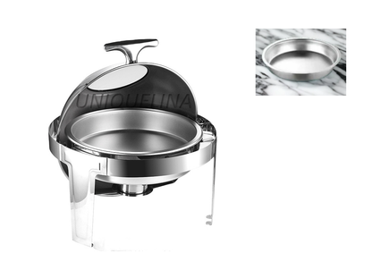  wholesale stainless steel chafing dishes with glass lids, square or round, 4.8L and 9L for events & hotel  in Abuja.