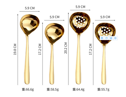 Korean Long Handle Deepen Soup Spoon Colander Stainless Steel Buffet Serving Tableware Home Tablespoons Cooking Utensils