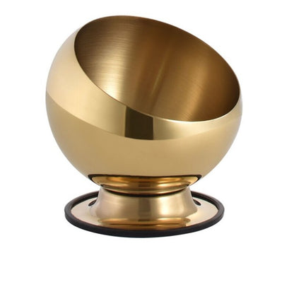 Stainless Steel Slant Sauce Bowl with Lid Hot Pot Buffet Seasoning Jar Container Fruit Salad Spherical Bowls Serving Tableware