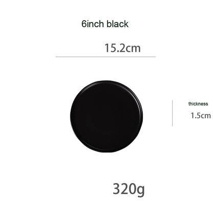 Round Solid Dinner Plates Matte Ceramic Flat Steak Trays Beef Spaghetti Dishware Tableware Dessert Salad Kitchen Tablewears