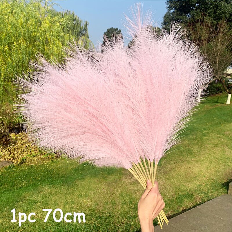 70-120cm Artificial Pampas Grass Branch Fake Bulrush Fake Plant Flowers Reed Pantas Wedding Party Home Decoration DIY Bouquet