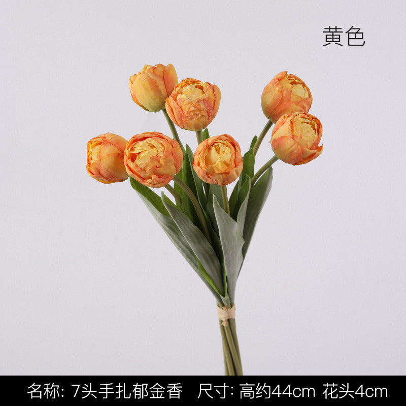 Uniquelina 7heads luxury simulation letters Tulip Room Decoration  wedding  decoration Hand bouquet